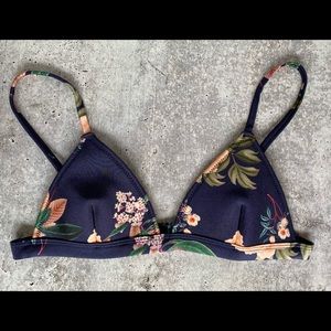 Triangl The Delilah Navy Floral Swim Bikini Top S